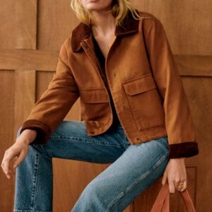 SEZANE MARION JACKET IN COFFEE SIZE 36 / SMALL / US 4 / UK 8